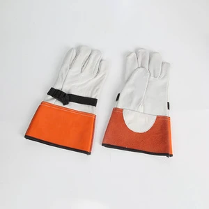 High Quality Welder Long Cowhide Heavy Duty Cow Split Anti-Heat Resistant Working Gloves Leather Welding Gloves