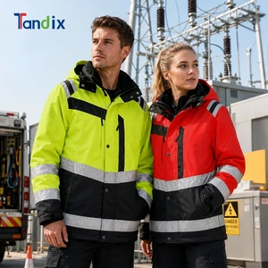 Waterproof Winter Warm Padded Hi Vis Reflective Safety Coat Construction Traffic Oil Custom Workwear High Visibility Work Jacket