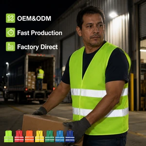 Wholesale Velcro Vest High Visibility Traffic Safety Vest Custom Logo Unisex for Unloading Staff Traffic Warden Security OEM ODM
