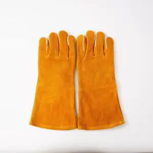 Heavy Duty Cowhide Split Leather CE EN388 Abrasion Resistant Heat Insulated Anti-Slip Gloves For Industrial Welding
