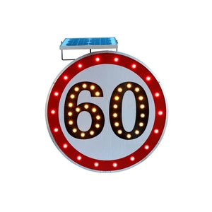 LED Flashing Solar Powered Traffic Sign Solar Flashing Speed Limit Sign for Road Way/High Way