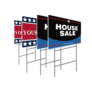 Wholesale Custom Advertising Waterproof Recyclable Digital Printing Honeycomb Board Plastic Yard Sign With H-stakes