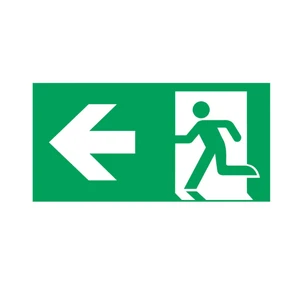 Emergency Exit Left Arrow PVC 150x150mm