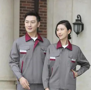 Long Sleeves Summer Men's Safety Clothing for Workers Cotton-polyester Zipper Unisex Safety Work Wear Suits with Zipper