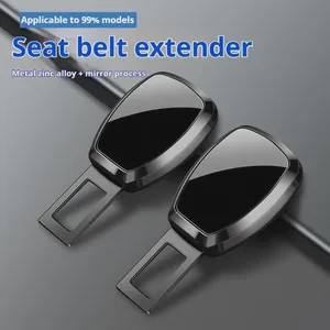 Car Seat Belt Extender Mirror Metal One-Button Adjustable Fixed Safety Belt Extender for Car Accessories with Custom logo