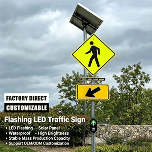 New Crosswalk Pedestrian Safety Signals LED Warning Sign Solar Traffic Flashing Edge Light Signs