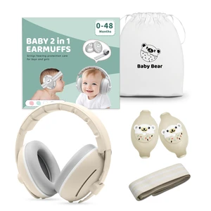 EF2G23-5 Baby Hearing Protection Ear Muffs Safety Tested Noise Reduction Ear Defenders Extendable Cotton Band