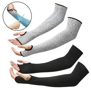Safety Work Cut Resistant Sleeves Arm Protection Sleeve Level 5 Protection With Thumb Hole