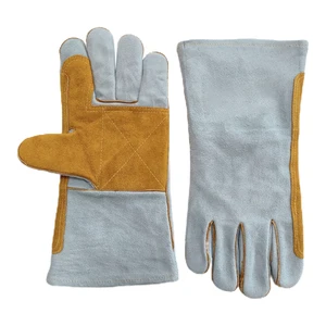 Premium Goat Grain Cowhide Split Leather Full Thumb Customizable Tig Welding Gloves Industrial Safety Personal Protective Heat