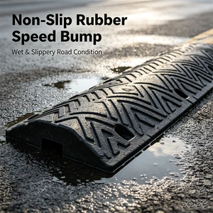 Heavy-Duty Non-Slip Rubber Speed Bump High Grip Traffic Speed Breaker for Wet Slippery Road Conditions Weather-Resistant