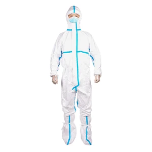 PPEKit Disposable Chemical Hood Coverall Fabric PPE Clothing with Water-Proof Function and Safety Features