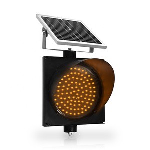 Custom Traffic Light Dia.300mm(12inch) Yellow Flashing LED Solar Traffic Light