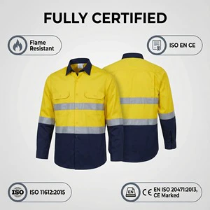 Construction Man Uniform Spring Reflective Working Shirts Work Wear Suit Set With Cotton Breathable Eco-Friendly