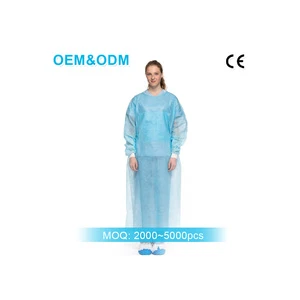 Blue Medical Protective Coverall Gown Nonwoven Fabric PP PE Breathable Layer Factory Isolation Paint Safety Gear