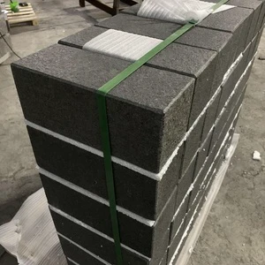 Samistone New G684 Black Granite Border Curb Stone Road Side Curb Stone Modern Outdoor Flamed Finish 1200x406mm