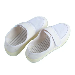 Jingya Factory Direct Sales Low-cost Antistatic Canvas Upper PU Sole Cleanroom Compliant White ESD Safety Shoe