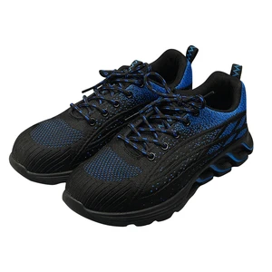 Men's Lightweight Anti-Slip Flying Knitting Safety Shoes Wear-Resistant Labor Protection Anti- Smash Anti-Puncture Steel