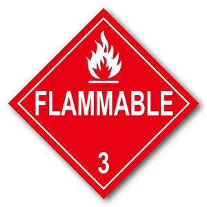 Self Adhesive Vinyl Red Label Class 3 Flammable Liquid Dot Placard Hazard Warning Safety Sign Tag Decal Industrial Truck Sticker