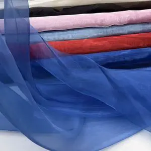Custom Color Crystal Organza Tulle Fabric Roll Reflective Fabric With Competitive Prices for Dresses and Clothing