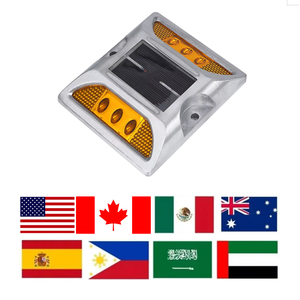 Outdoor IP68 Waterproof Reflective White Aluminum LED Solar Traffic Light Flashing Road Stud Traffic Warning Product
