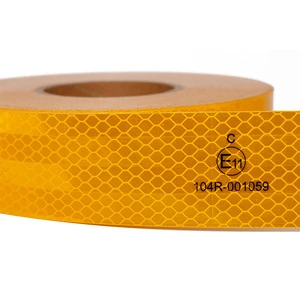 Yellow Reflective Warning Tape High Brightness Strong Adhesive Reflective Tape for Bollards Approved CE
