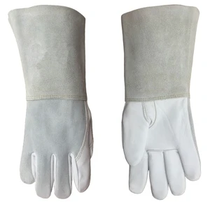 Argon Arc Leather Welder Grain Goat Skin TIG Safety Glove MIG Leather Welding Work Gloves