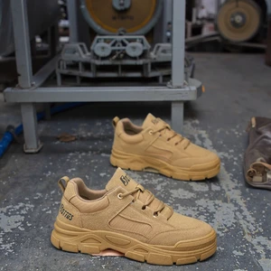 Men's Spring Breathable Steel Toe Safety Shoes New Construction Work Sneakers Non-Slip Wear-Resistant Sports Labor Protection