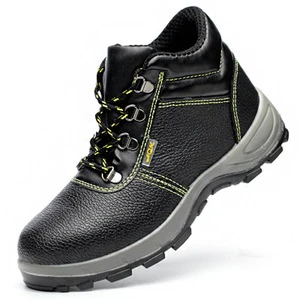 303- Factory Direct Embossed Cowhide Leather Iron Plate PU Outsole Construction Men Worker Safety Boots, Cheap Safety Boots
