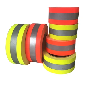 Anti-Flame Warning Tape Fr Reflective Strip Yellow Silver Yellow Reflective Tape for Clothing