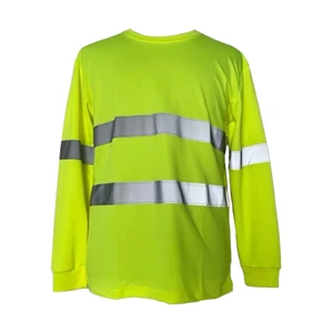 ANSI Class 2 100% Polyester Breathable Quick Drying Sleeve Super Reflective Logo Safety Green Work Construction Shirt