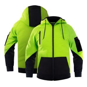 Outdoor Hi Vis Workwear Windproof Hi Visibility Softshell Fabric Fashion Fleece Jacket Jacket for Men