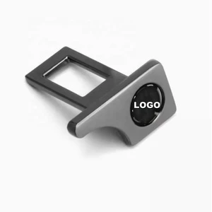 Custom LOGO Car Safety Belts with Alert Silencer Hidden Metal Insert Interior Seat Accessories 2 Points for Buckle Clip