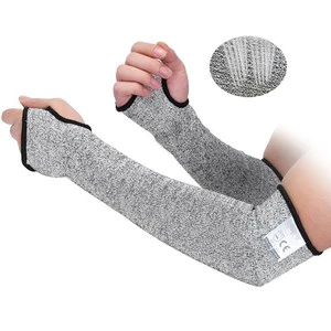 Grade 5 Anti-Cut HPPE Protective Sleeves Extended Cut-Resistant Cuff Sleeve for Mechanical Safety