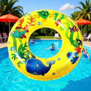 Children's PVC Inflatable Twill Swimming Ring Anti-rollover Thickened Special Water Park Lifebuoy Customizable