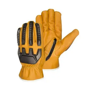 Oil And Gas Work Safety Cut Resistant Protection Gloves Waterproof Oilfield Work Leather Mechanic Tpr Anti-impact Gloves