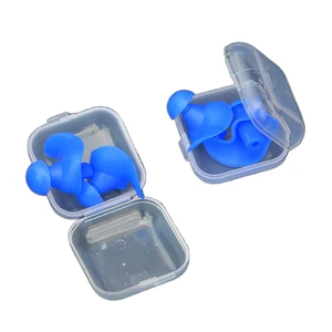 Skyhope-D Comfortable Silicone Swim Loop Earplugs Hearing protection Reusable Waterproof Earplug Box