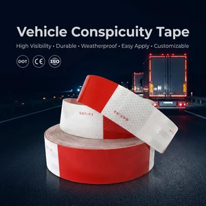 Outdoor Waterproof Self-adhesive High Brightness Safety DOT-C2 Reflective Tape for Truck Trailers Vehicle Conspicuity Tape