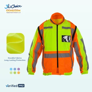 J&L 2025 OEM Safety Clothes and Reflect Vest Long Sleeve Equipment Protective Vest Jacket Reflective Rain Coat Safety Clothing