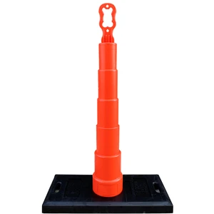 Heavy Duty Rubber Base Traffic Delineator Post Portable HDPE Lane Separator Hurricane Protection Safety Warning Traffic Device