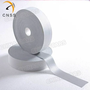Direct factory grey daytime color high light TC cloth single side elastic reflective fabric tape
