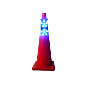 Manufacturer Price Roadway Highway Road Flasher Plastic Cone Beacon Led Traffic Light Solar Warning Flashing Light