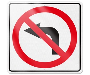 No Left Turn Regulatory Sign 18*12