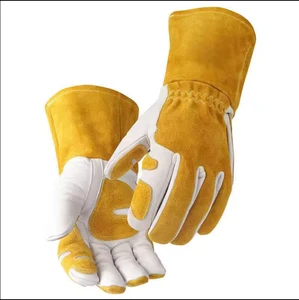 Safety Work Labor Glove Hand Protection Cow Split Leather Industrial Gloves for Welding Wholesale