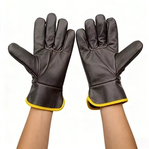 Short Cuff Cowhide Leather Welding Gloves Heavy Duty Industrial Safety GlovesIndustrial Welder Protective Gloves