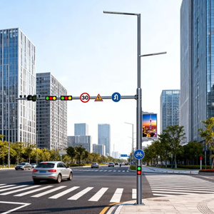 Multifunctional Integrated Traffic Light Pole with Signal Light & Information Display for Smart City