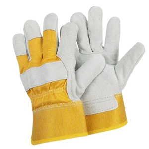 High Quality Utility Welding Safety Working Gloves Heavy Duty Durable Industrial Cowhide Men Construction Leather Work Gloves