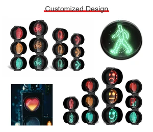 LED Signal Traffic Warning Light Control System Feu Tricolor Heart Shape Trafic Semaforo CE RoHS Waterproof Optics Semaphore