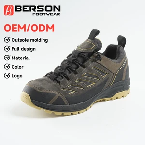 New Design OEM ODM Outdoor Suede Nubuck Mesh Low Cut Industrial Minimalist Antibacterial Unisex Waterproof Hiking Shoes