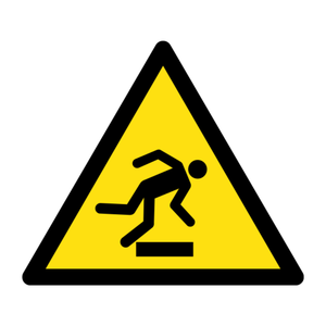 Fall Risk Warning Sign - ISO 7010 Compliant Aluminum 350mm