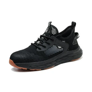 Men's Summer Safety Shoes Breathable Steel Toe Anti-Impact Anti-Puncture Not Tiring Long Time Stand Anti-Odor Work Boots